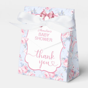 Shabby Chic Pink Bow Babydusche Danke Geschenkschachtel