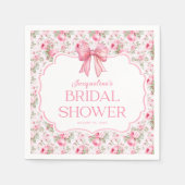 Shabby Chic Pink Bow Brautparty Serviette (Vorderseite)
