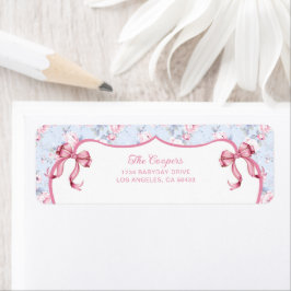 Shabby Chic Pink Bows Rücksendeadresse