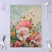 Shabby Chic Pink Flamingo Blumendekoupage Seidenpapier (Basteln)