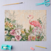 Shabby Chic Pink Flamingo Blumendekoupage Seidenpapier (Basteln)