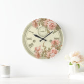 Shabby Chic Pink Floral 'Epheera Große Wanduhr (Zuhause)