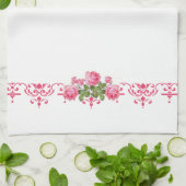 Shabby Chic Pink Floral Küche Handtuch (Gefaltet)