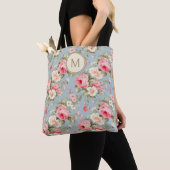 Shabby Chic Pink Floral Monogramm Tasche (Von Nahem)