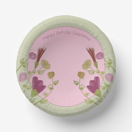 Shabby Chic Pink Floral Pappteller (Vorderseite)