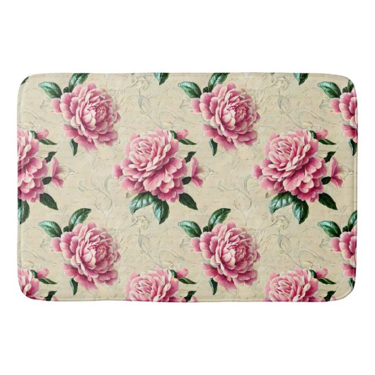 Shabby Chic Pink Gardenias Badematte (Vorderseite)