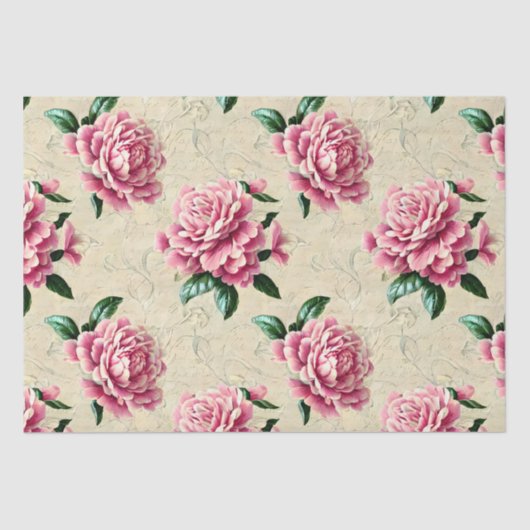 Shabby Chic Pink Gardenias Seidenpapier (Vorderseite)
