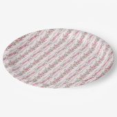 Shabby Chic Pink Liebe Shack Coquette Garden Pappteller (Schrägansicht)