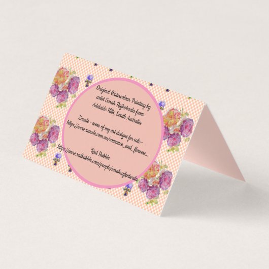 Shabby Chic pink Lily Floral Blume Gingham Rose (Rückseite)