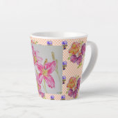 Shabby Chic pink Lily Floral Blume Gingham Rose Milchtasse (Rechte Ecke)