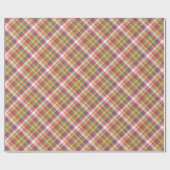 Shabby Chic Pink Orange Aquamarin Green Gingham Geschenkpapier (Flach)