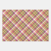 Shabby Chic Pink Orange Aquamarin Green Gingham Geschenkpapier Set (Vorderseite)