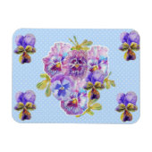 Shabby Chic Pink Pansy Blumenblauer Blumentopf Mag Magnet (Horizontal)