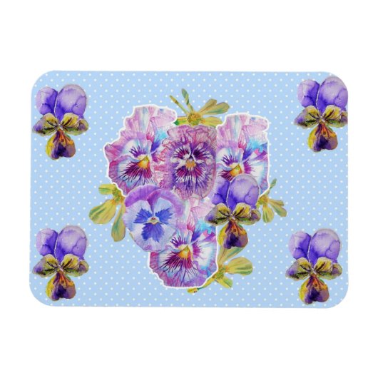 Shabby Chic Pink Pansy Blumenblauer Blumentopf Mag Magnet (Horizontal)