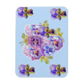Shabby Chic Pink Pansy Blumenblauer Blumentopf Mag Magnet (Vertikal)