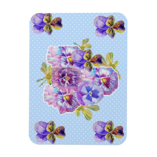 Shabby Chic Pink Pansy Blumenblauer Blumentopf Mag Magnet (Vertikal)