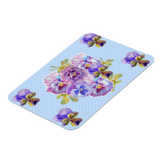 Shabby Chic Pink Pansy Blumenblauer Blumentopf Mag Magnet (Linke Seite)