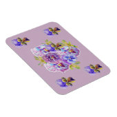 Shabby Chic Pink Pansy Floral Lilac Art Magnet (Rechte Seite)