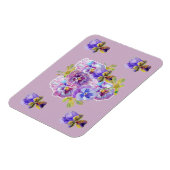 Shabby Chic Pink Pansy Floral Lilac Art Magnet (Linke Seite)
