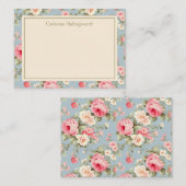 Shabby Chic Pink Peony Floral Personalized Mitteilungskarte (Vorne/Hinten)