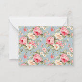 Shabby Chic Pink Peony Floral Personalized Mitteilungskarte (Rückseite)