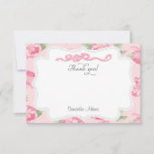 Shabby Chic Pink Roses Danke Karte (Vorderseite)