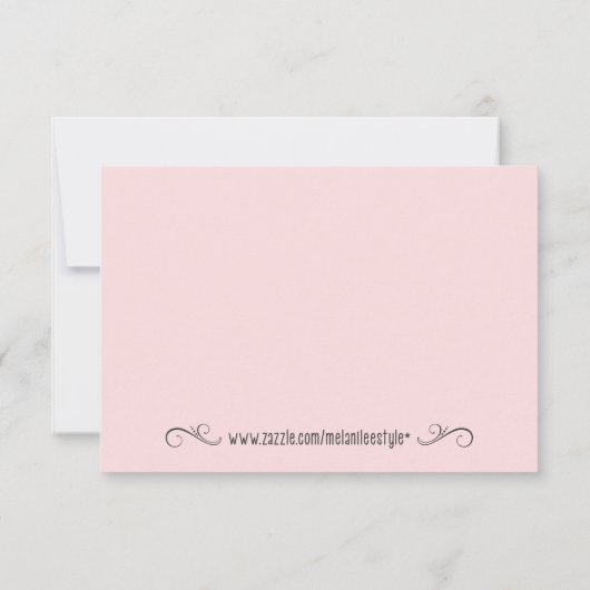 Shabby Chic Pink Roses Danke Karte (Rückseite)