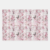 Shabby Chic Pink Roses Geschenkpapier Set (Vorderseite 3)