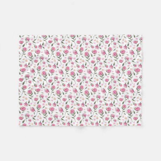 Shabby Chic Pink Roses Hübsch Fleece Leder (Vorderseite (Horizontal))