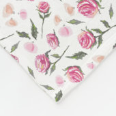 Shabby Chic Pink Roses Hübsch Fleece Leder (Ecke)