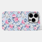Shabby Chic Pink Roses Muster Case-Mate iPhone Hülle (Rückseite (Horizontal))