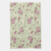Shabby Chic Pink Roses Muster Geschirrtuch (Vertikal)