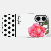 Shabby Chic Pink Roses Polka Dots Case-Mate iPhone Hülle (Rückseite (Horizontal))