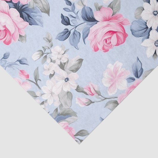 Shabby Chic Pink Roses Seamless Pattern Seidenpapier (Detail)