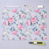 Shabby Chic Pink Roses Seamless Pattern Seidenpapier (Handwerk)