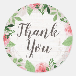 Shabby Chic Pink Roses über Rustikal Land Vielen D Runder Aufkleber