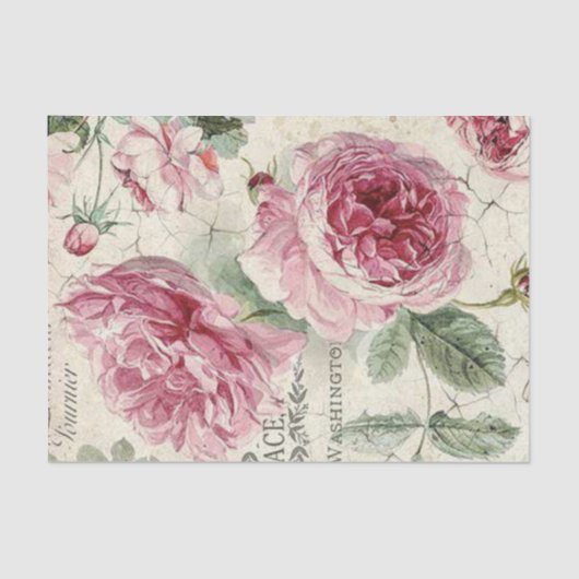 Shabby Chic Pink Serie Design 13 Seidenpapier (Vorderseite)
