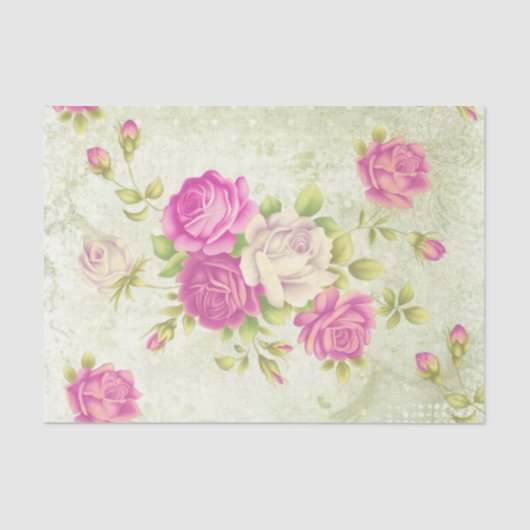 Shabby Chic Pink Serie Design 1 Seidenpapier (Vorderseite)