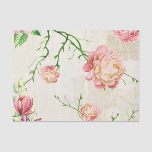 Shabby Chic Pink Serie Design 2 Seidenpapier (Vorderseite)