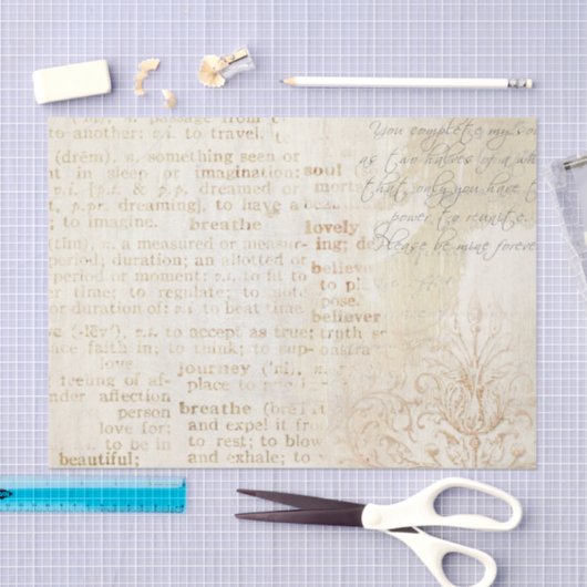 Shabby Chic Pink Serie Design 3 Seidenpapier (Handwerk)