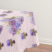 Shabby Chic Pink Streifen Pansy Viola Blumenmuster Tischdecke (Beispiel)