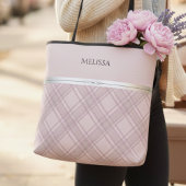Shabby Chic Pink Vintage Plaid Pattern Feminine Tasche