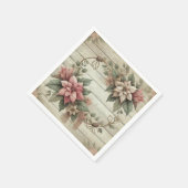Shabby Chic Poinsettia Garland Decoupage Napkins Serviette (Ecke)