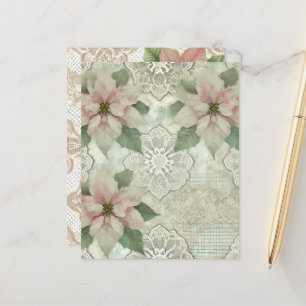 Shabby Chic Poinsettia und Lace Scrapbook