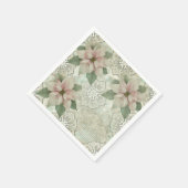 Shabby Chic Poinsettia und Spitzen-Dekoupage Napki Serviette (Ecke)