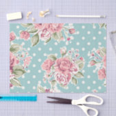Shabby Chic, Polkapunkte, rosa Rosen, Vintag, Seidenpapier (Handwerk)