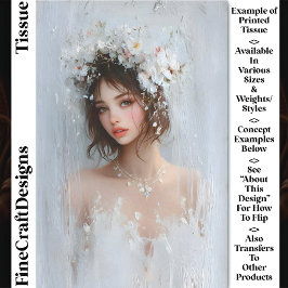 Shabby Chic-Portrait, White Blooms CX7L-Decoupage Seidenpapier