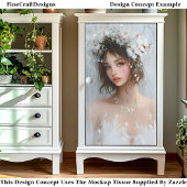 Shabby Chic-Portrait, White Blooms CX7L-Decoupage Seidenpapier