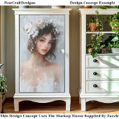 Shabby Chic-Portrait, White Blooms CX7R-Decoupage Seidenpapier