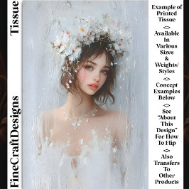 Shabby Chic-Portrait, White Blooms CX7R-Decoupage Seidenpapier